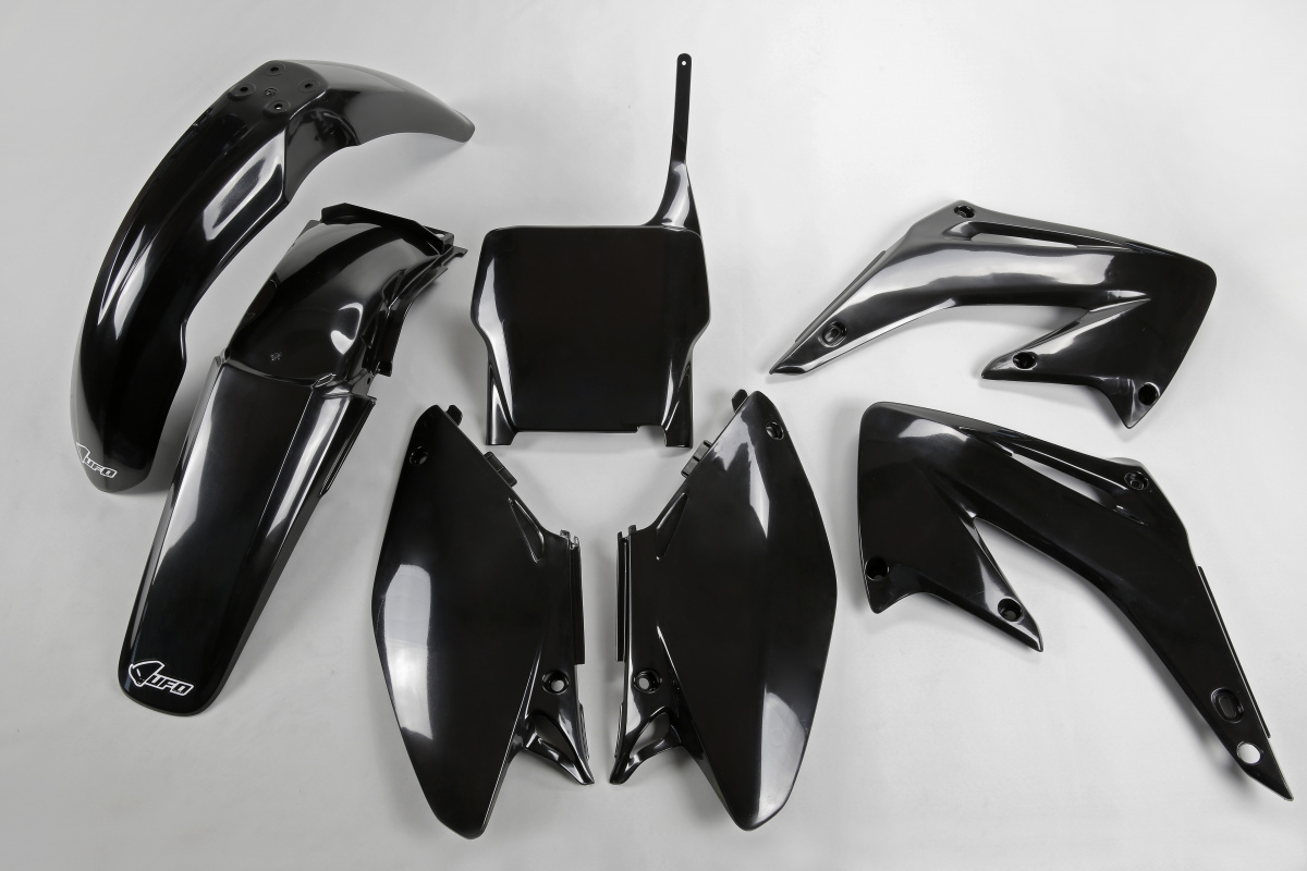 Plastic Kit black for Honda CR 125 (2005-07) - CR 250 (2005-07) - REPLICA PLASTICS - HOKIT103-001 - Ufo Plast