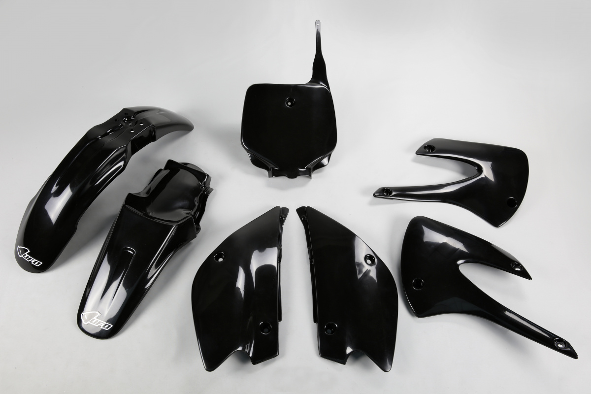 Plastic Kit black for Kawasaki KX 85 (2001-13) - KX 100 (2001-13) - REPLICA PLASTICS - KAKIT214K-001 - Ufo Plast