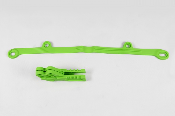 Chain Guide + Swingarm Chain Slider green for Kawasaki KXF 250 (2006-08) - KXF 450 (2006-08) - REPLICA PLASTICS - KA03795-026...