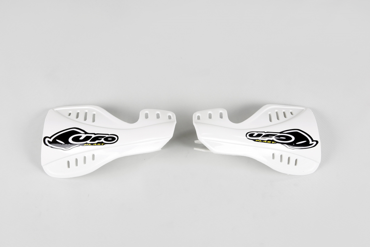 Handguards white for Kawasaki KXF 250 (2005-20) - REPLICA PLASTICS - KA03759-047 - Ufo Plast