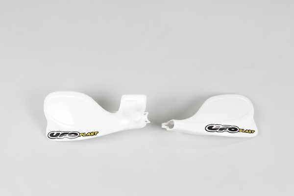 Handguards white for Kawasaki KX 125 (1997-99) - KX 250 (1997-99) - KX 500 (1997-99) - REPLICA PLASTICS - KA03709-047 - Ufo P...