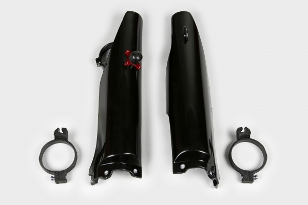 Fork Slider Protector + Quick Starter black for Kawasaki KX 125 - KX 250 - KXF 250 - KXF 450 - REPLICA PLASTICS - KA03774-001...