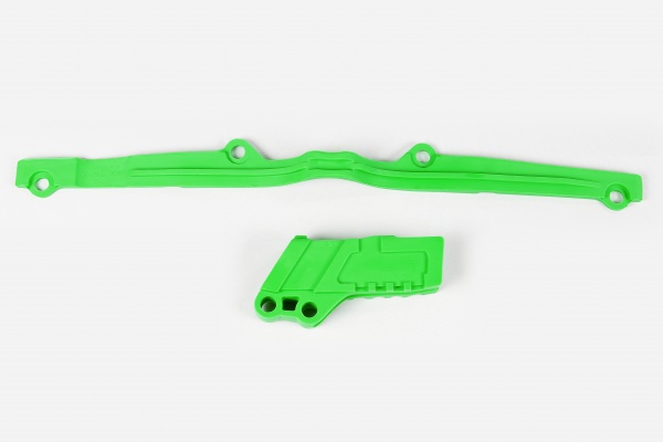 Chain Guide + Swingarm Chain Slider green for Kawasaki KX 125 (2003-08) - KX 250 (2003-08) - REPLICA PLASTICS - KA03793-026 -...