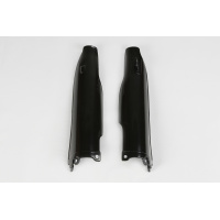 Fork Slider Protectors black for Kawasaki KLX 450R (2007-25) - KXF 250 (2006-08) - KXF 450 (2006-08) - REPLICA PLASTICS - KA0...