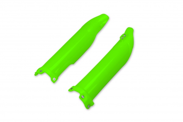 Fork Slider Protectors neon green for Kawasaki KXF 250 (2009-25) - KXF 450 (2009-25) - REPLICA PLASTICS - KA04701-AFLU - Ufo ...