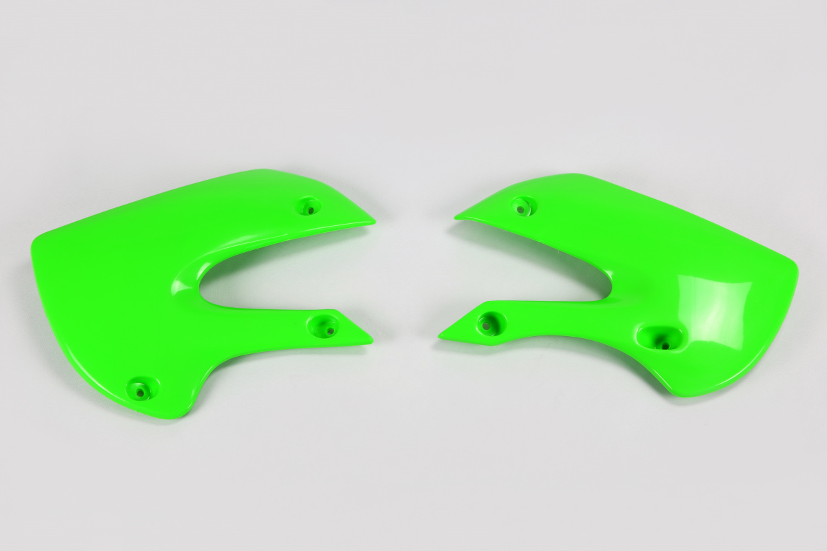 Radiator Covers green for Kawasaki KX 65 (2001-25) - KLX 110 (2001-09) - REPLICA PLASTICS - KA03733-026 - Ufo Plast