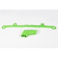 Chain Guide + Swingarm Chain Slider green for Kawasaki KXF 250 (2004-05) - REPLICA PLASTICS - KA03794-026 - Ufo Plast