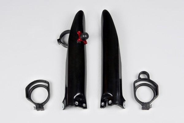 Fork Slider Protector + Quick Starter black for Kawasaki KX 85 (2001-13) - REPLICA PLASTICS - KA03777-001 - Ufo Plast