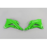 Radiator Covers green for Kawasaki KX 85 (2014-21) - KX 100 (2014-21) - REPLICA PLASTICS - KA04728-026 - Ufo Plast