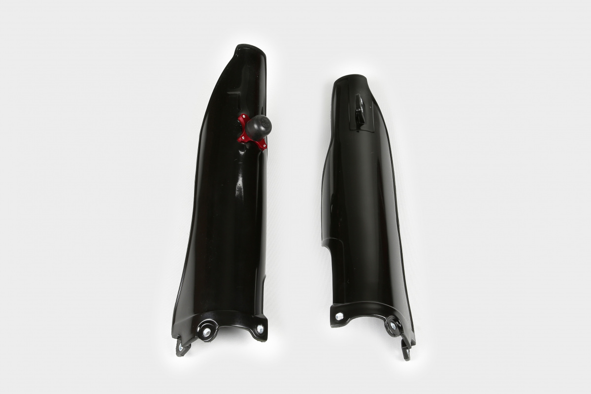 Fork Slider Protector + Quick Starter black for Kawasaki KXF 450 (2006-08) - REPLICA PLASTICS - KA03776-001 - Ufo Plast