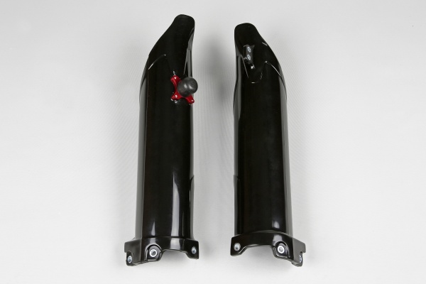 Fork Slider Protector + Quick Starter black for Kawasaki KXF 250 (2009-12) - KXF 450 (2009-12) - REPLICA PLASTICS - KA04702-0...