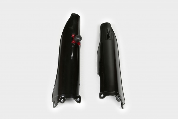 Fork Slider Protector + Quick Starter black for Kawasaki KX 250 (2007-08) - KXF 250 (2006-08) - REPLICA PLASTICS - KA03775-00...