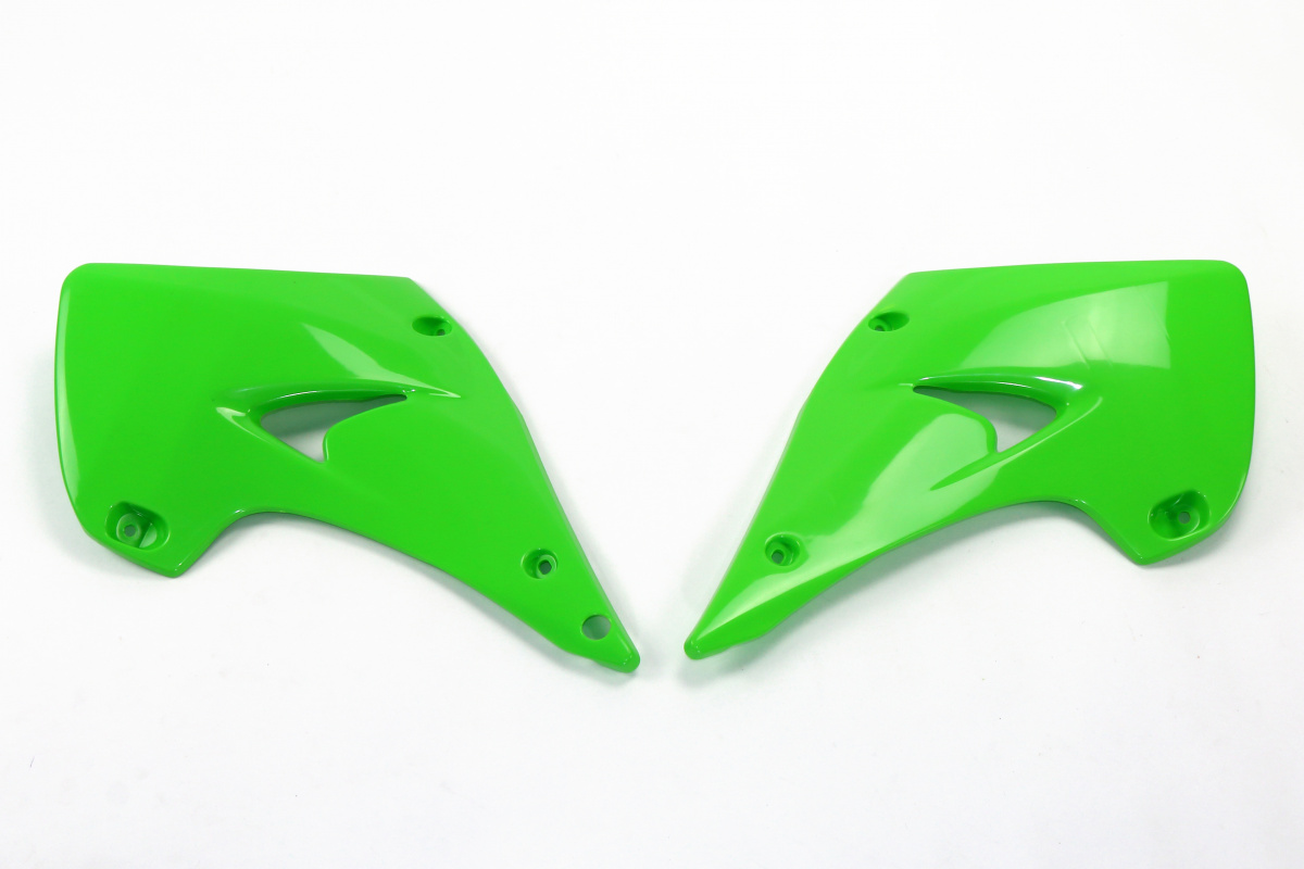 Radiator Covers green for Kawasaki KX 125 (2003-08) - KX 250 (2003-07) - REPLICA PLASTICS - KA03738-026 - Ufo Plast