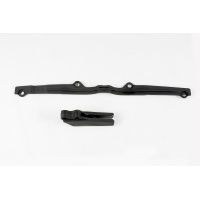 Chain Guide + Swingarm Chain Slider black for Kawasaki KX 125 (1997-02) - KX 250 (1997-02) - REPLICA PLASTICS - KA03792-001 -...