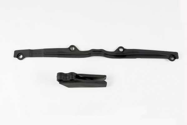 Chain Guide + Swingarm Chain Slider black for Kawasaki KX 125 (1997-02) - KX 250 (1997-02) - REPLICA PLASTICS - KA03792-001 -...