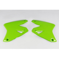 Radiator Covers green for Kawasaki KLX 400R (2003-25) - REPLICA PLASTICS - KA03742-026 - Ufo Plast