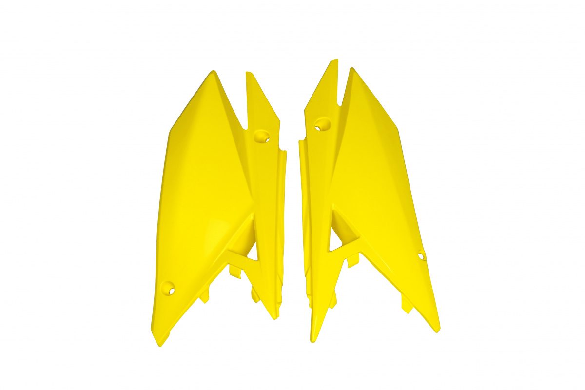 Side Panels yellow for Suzuki RMZ 250 (2019-25) - RMZ 450 (2018-25) - REPLICA PLASTICS - SU04942-102 - Ufo Plast