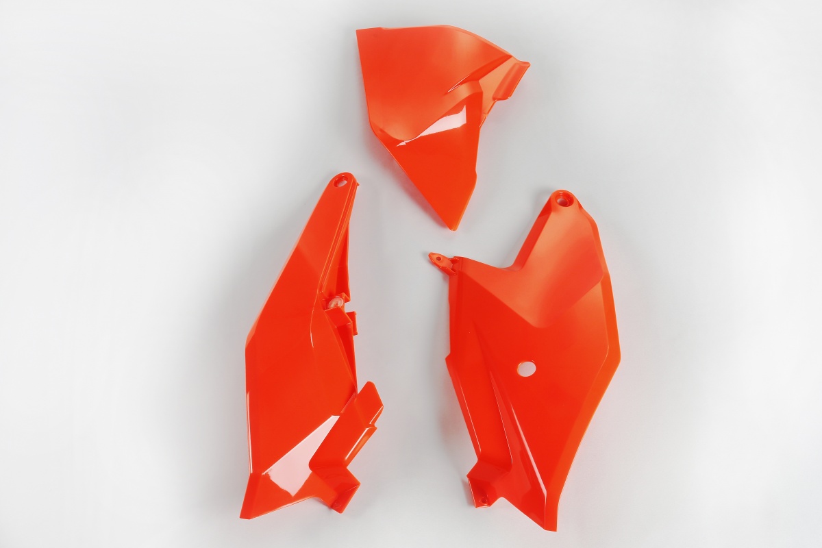 Side panels - neon orange - Ktm - REPLICA PLASTICS - KT04086-FFLU - UFO Plast