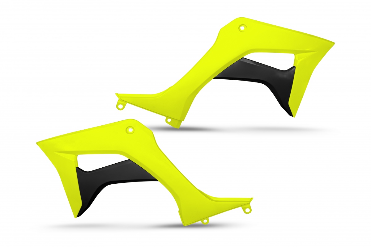 Radiator Covers neon yellow for Honda CRF 110F (2019-25) - REPLICA PLASTICS - HO05600-DFLU - Ufo Plast