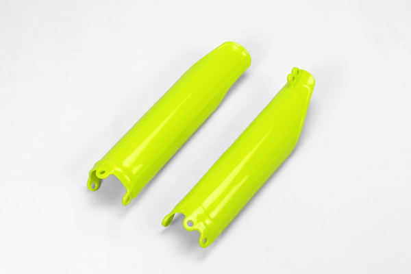 Fork Slider Protectors neon yellow for Honda CRF 450R (2009-18) - REPLICA PLASTICS - HO04640-DFLU - Ufo Plast