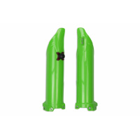 Fork Slider Protector + Quick Starter neon green for Kawasaki KXF 250 (2016-25) - KXF 450 (2019-25) - REPLICA PLASTICS - KA04...