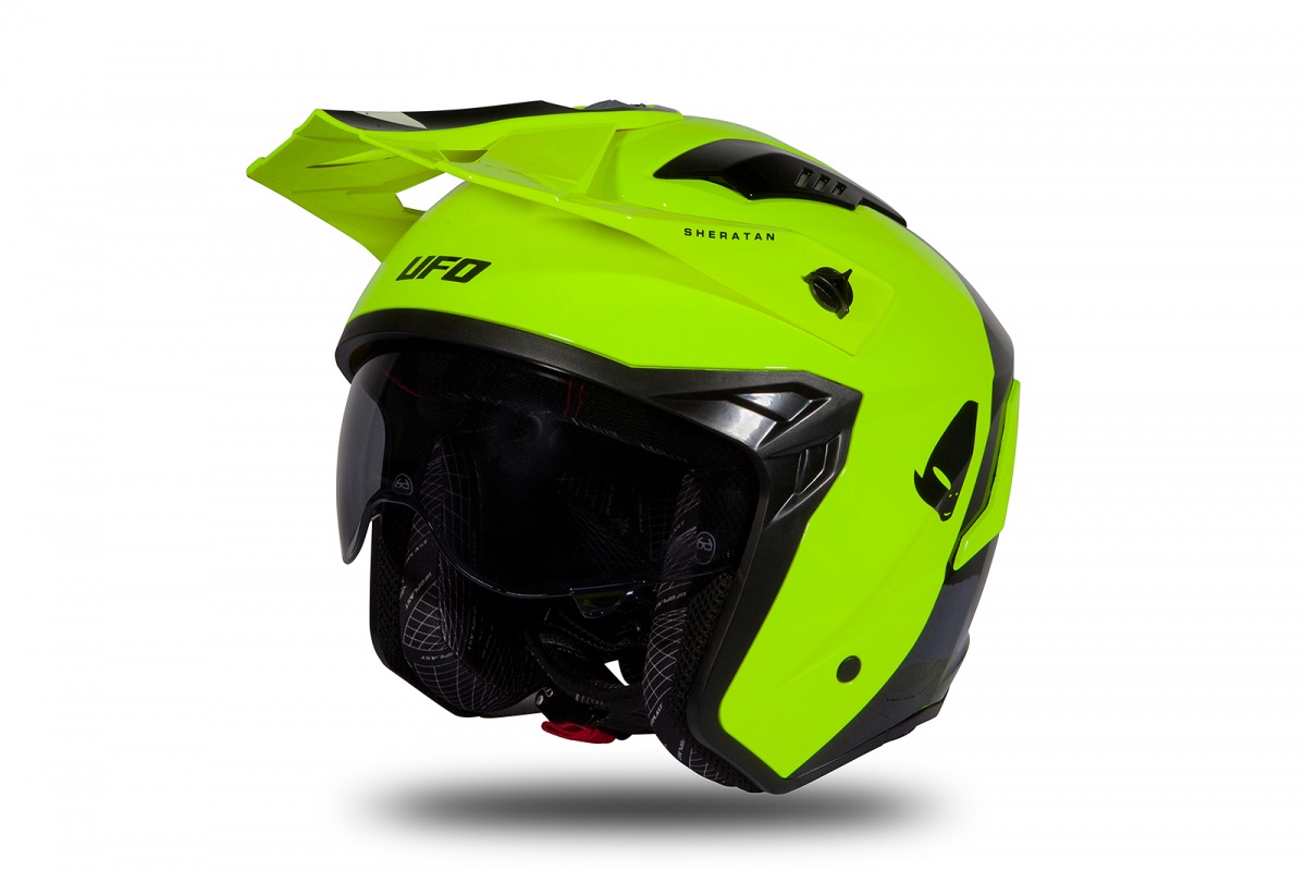 Jet helmet Sheratan neon yellow and black glossy - Helmets - HE183 - UFO Plast