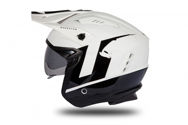 Jet helmet Sheratan white and black glossy - Helmets - HE185 - UFO Plast