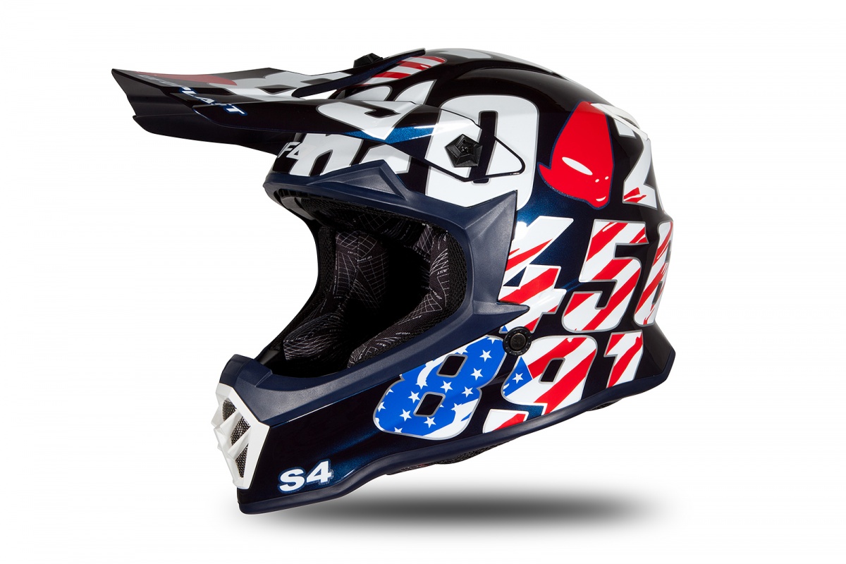 Motocross helmet for kids Numbers blue glossy - Helmets - HE193 - UFO Plast