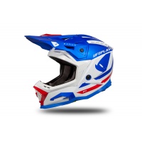 Motocross helmet Echus blue, white and red glossy - Home - HE168 - UFO Plast