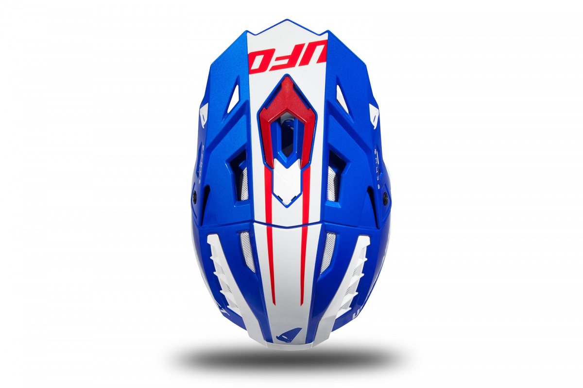 Motocross helmet Echus blue, white and red glossy - Home - HE168 - UFO Plast