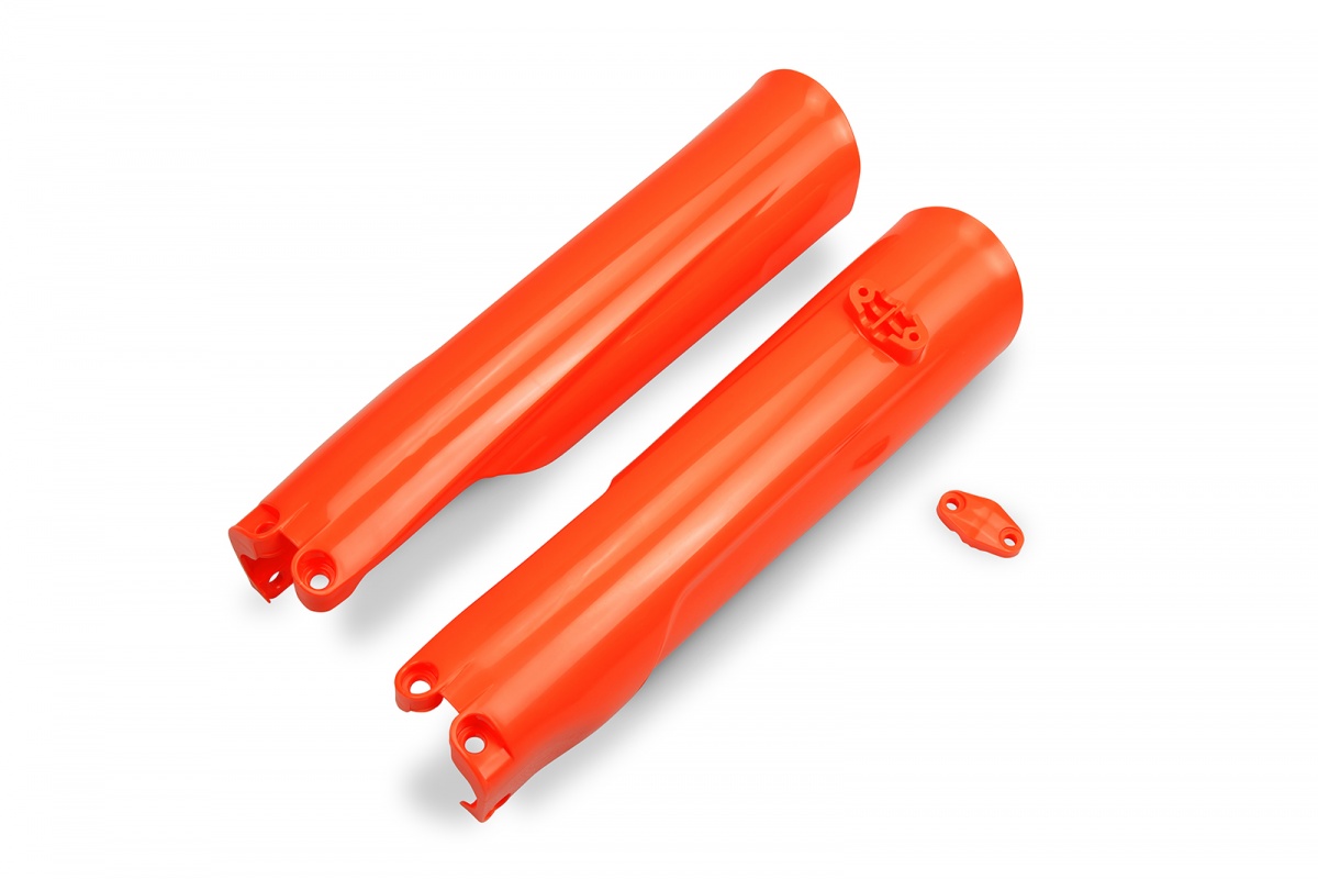 FORK SLIDER PROTECTORS - NEON ORANGE - KTM - REPLICA PLASTICS - KT05014-FFLU - UFO Plast