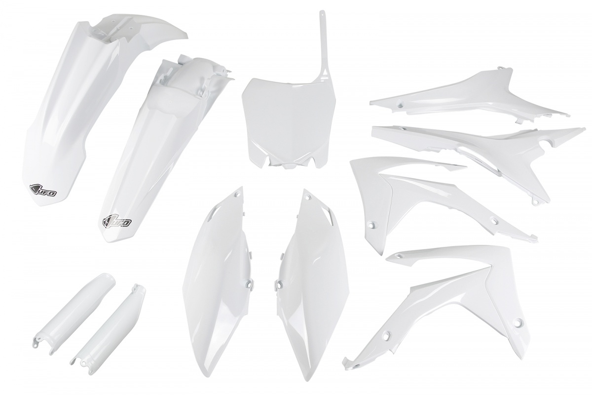 Full Plastic Kit white for Honda CRF 250R (2014-17) - CRF 450R (2013-17) - REPLICA PLASTICS - HOKIT121F-041 - Ufo Plast