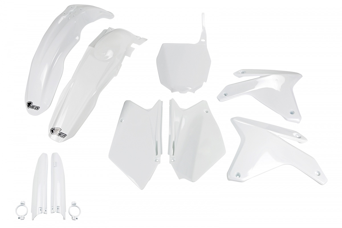 Full Plastic Kit white for Suzuki RMZ 450 (2005-06) - REPLICA PLASTICS - SUKIT404F-041 - Ufo Plast