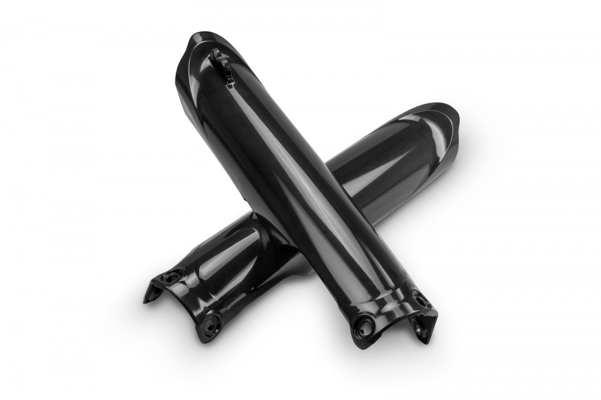 fork slider protectors - black - Yamaha - REPLICA PLASTICS - YA04895-001 - UFO Plast