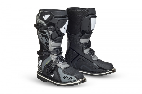 Stivali motocross Typhoon da bambino nero e grigio - Boots - BO008-K - UFO Plast