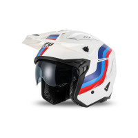 Sheratan cross jet helmet white, red, blue